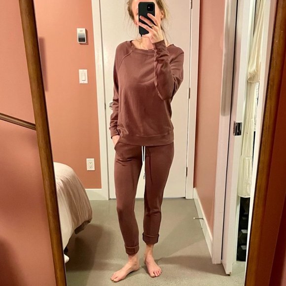 Mate The Label Organic Terry Raglan Sweatshirt Plum - Picture 8 of 8